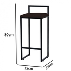 Kit 02 Banqueta Alta Lina Industrial Cozinha Bar Balcão Bistr