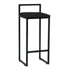 Kit 02 Banqueta Alta Lina Preto Suede Preto