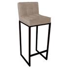 Kit 02 Banqueta Alta Linne Preto Suede Bege