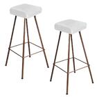 Kit 02 Banqueta Alta Lira Eiffel Bronze Branco