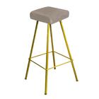 Kit 02 Banqueta Alta Lira Eiffel Dourado Bege