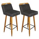 Kit 02 Banqueta Alta Lith Castanho Cinza