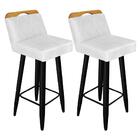 Kit 02 Banqueta Alta Lith Preto Branco