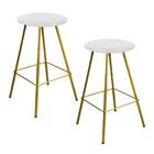 Kit 02 Banqueta Alta Loni Eiffel Dourado Branco