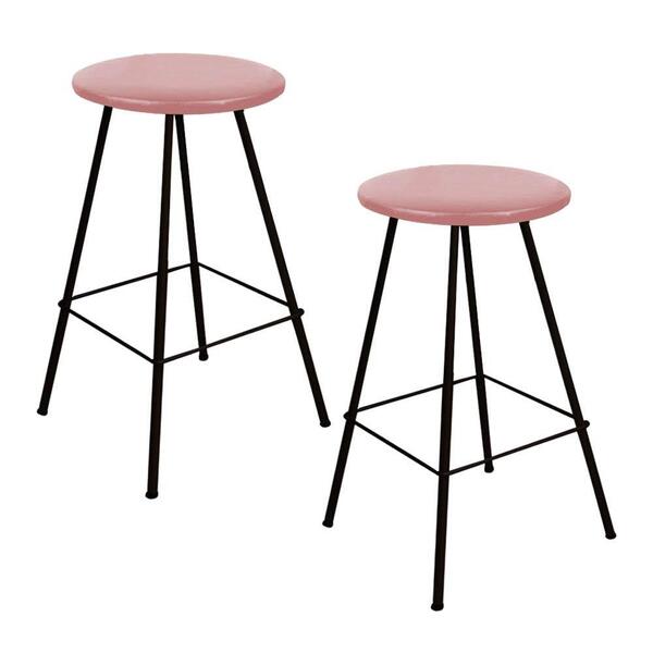 Kit 02 Banqueta Alta Loni Eiffel Preto Rose Gold