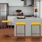 Kit 02 Banqueta Alta Lua Bronze Amarelo
