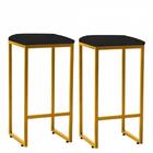 Kit 02 Banqueta Alta Lua Dourado Preto