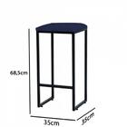 Kit 02 Banqueta Alta Lua Preto Corino Azul Marinho