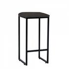 Kit 02 Banqueta Alta Lua Preto Corino Cinza