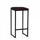 Kit 02 Banqueta Alta Lua Preto Suede Marrom