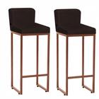 Kit 02 Banqueta Alta Lucca Ferro Bronze Marrom