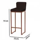 Kit 02 Banqueta Alta Lucca Ferro Bronze Marrom