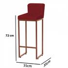 Kit 02 Banqueta Alta Lucca Ferro Bronze Vermelho