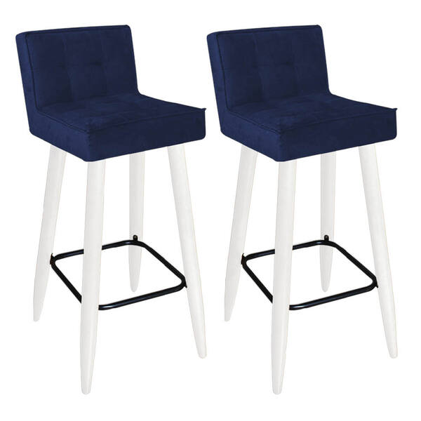 Kit 02 Banqueta Alta Lucy Com Encosto Cozinha Bar Balcão Bist