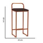 Kit 02 Banqueta Alta Luffi Com Encosto Bronze Marrom