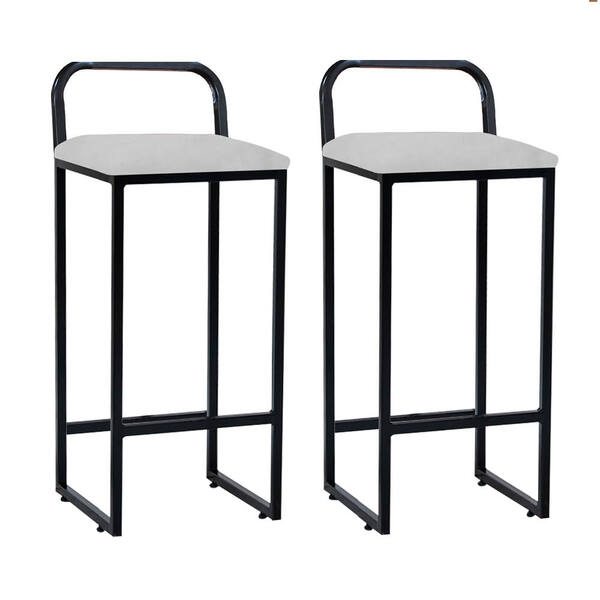 Kit 02 Banqueta Alta Luffi Com Encosto Cozinha Bar Balcão Bis