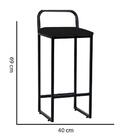 Kit 02 Banqueta Alta Luffi Com Encosto Preto Preto