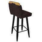 Kit 02 Banqueta Alta Preto Corino Marrom