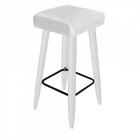 Kit 02 Banqueta Alta Quadrado Luma Branco Branco