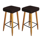 Kit 02 Banqueta Alta Quadrado Luma Para Cozinha Bar Balcão Bi