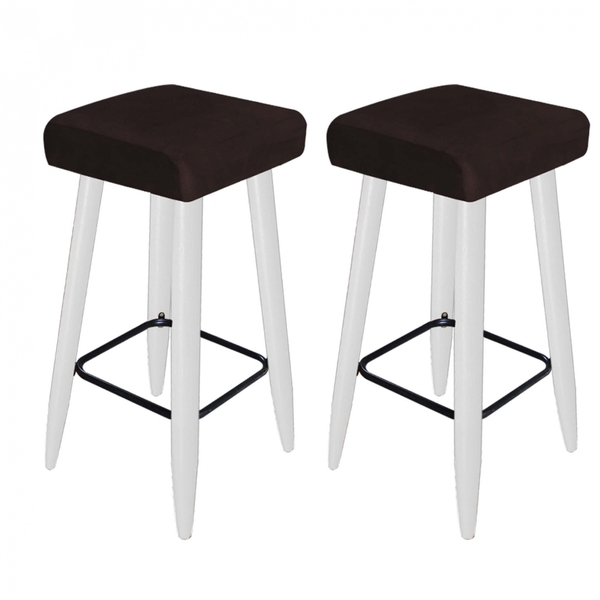 Kit 02 Banqueta Alta Quadrado Luma Para Cozinha Bar Balcão Bi