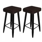 Kit 02 Banqueta Alta Quadrado Luma Preto Marrom