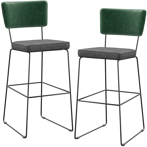 Kit 02 Banqueta Alta Sala Jantar Fixa Allana L02 Facto Verde