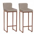 Kit 02 Banqueta Alta Suede Bege