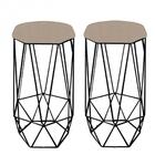 Kit 02 Banqueta Aramado Liz Base Preto Bege