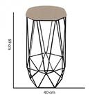 Kit 02 Banqueta Aramado Liz Base Preto Bege