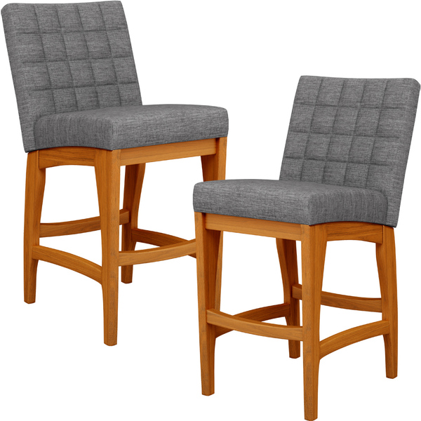 Kit 02 Banqueta Baixa Cozinha Bancada Bar Sala Jantar Fixa Mi