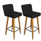 Kit 02 Banqueta Castanho Suede Preto