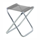 Kit 02 Banqueta De Alumínio Dobrável Cinza