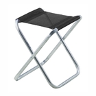 Kit 02 Banqueta De Alumínio Dobrável Preto