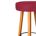 Kit 02 Banqueta Rubi Pés Madeira Suede Bordo