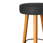 Kit 02 Banqueta Rubi Pés Madeira Suede Preto