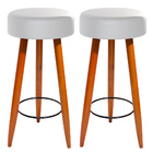 Kit 02 Banquetas Alta Bancada Gourmet Áustria 70cm Estofada P