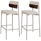 Kit 02 Banquetas Alta Bar Cozinha Sala De Jantar Aço Branco K