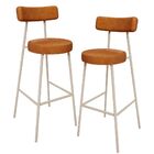 Kit 02 Banquetas Alta Bar Cozinha Sala De Jantar Aço Milão Ar