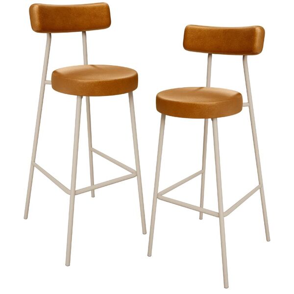 Kit 02 Banquetas Alta Bar Cozinha Sala De Jantar Aço Milão Ar