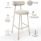 Kit 02 Banquetas Alta Bar Cozinha Sala De Jantar Aço Milão Ar