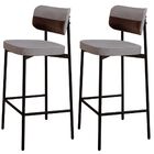 Kit 02 Banquetas Alta Bar Cozinha Sala De Jantar Aço Preto Ka