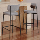 Kit 02 Banquetas Alta Bar Cozinha Sala De Jantar Aço Preto Ka