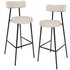 Kit 02 Banquetas Alta Bar Cozinha Sala De Jantar Em Aço Milão