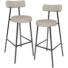 Kit 02 Banquetas Alta Bar Cozinha Sala De Jantar Em Aço Milão