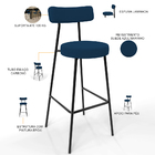 Kit 02 Banquetas Alta Bar Cozinha Sala De Jantar Em Aço Milão