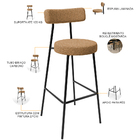 Kit 02 Banquetas Alta Bar Cozinha Sala De Jantar Estrutura Em