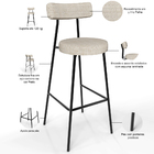 Kit 02 Banquetas Alta Bar Cozinha Sala De Jantar Estrutura Em