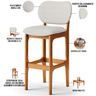 Kit 02 Banquetas Alta Bar Cozinha Sala Jantar Fixa Betta L02