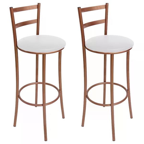 Kit 02 Banquetas Alta Bento Cobre Bq12 Corano Branco Hks Mila